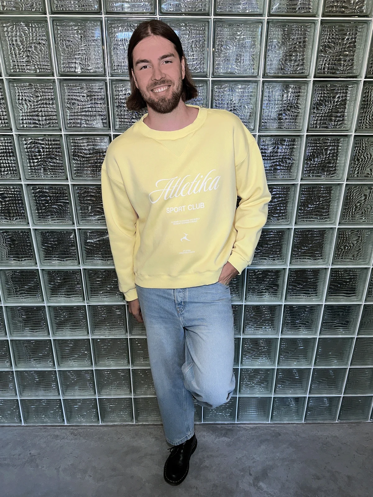 VINTAGE SWEATSHIRT LIGHT YELLOW