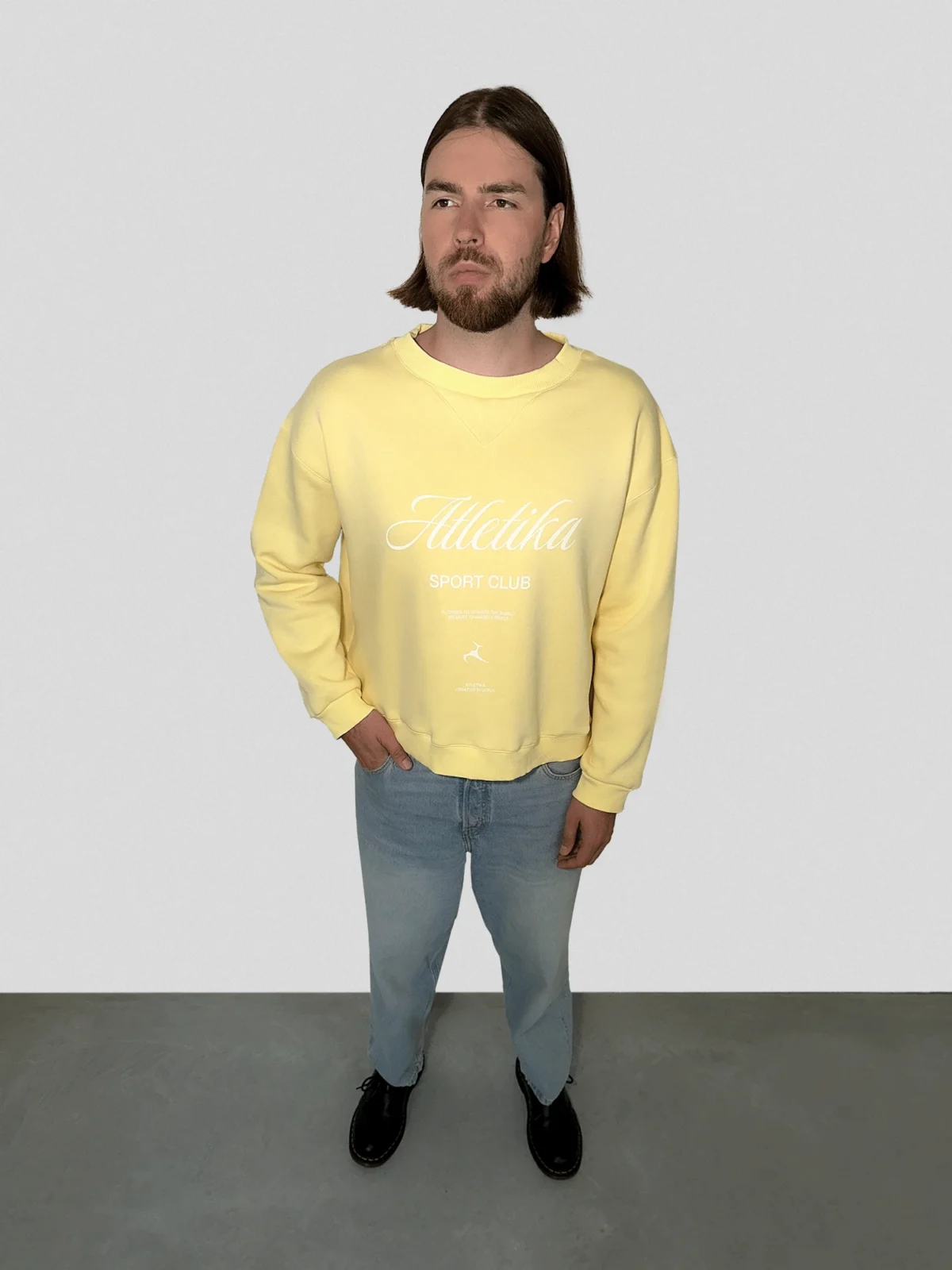 VINTAGE SWEATSHIRT LIGHT YELLOW - Image 2